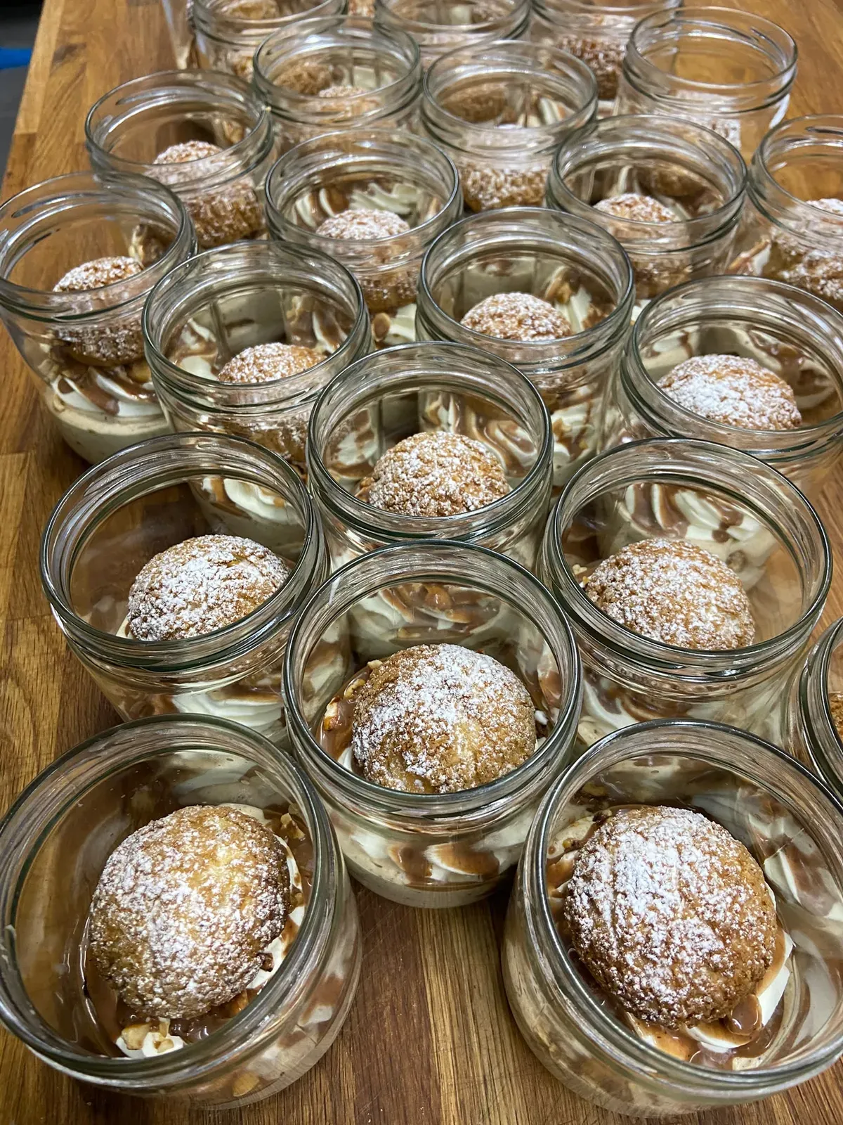 Verrines de choux à la crème
