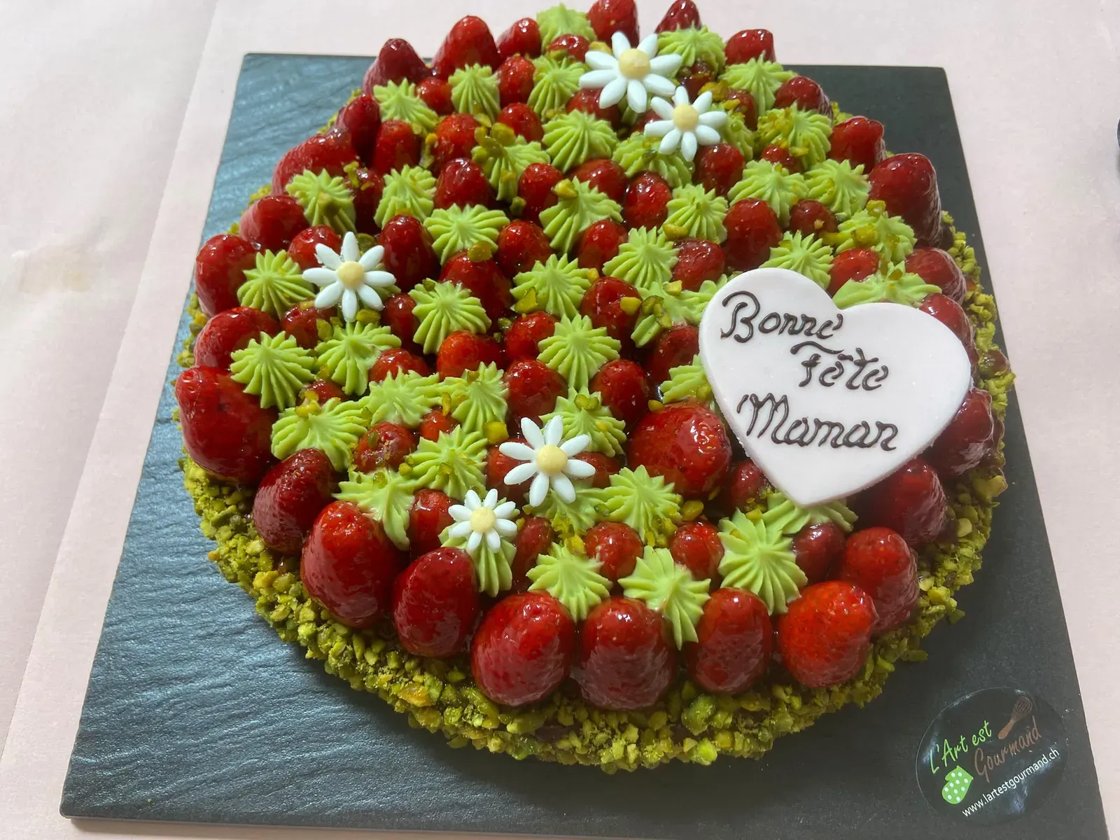 Tarte aux fraises « Bonne fête Maman »